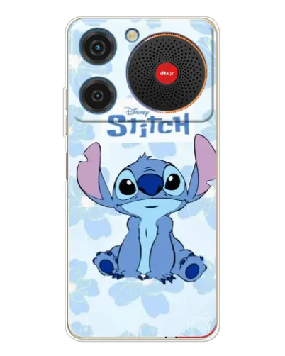 Чехол для ZTE Nubia Music с картинкой «Stitch среди цветов»
