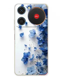 Чехол для ZTE Nubia Music с картинкой «Голубой цветочный каскад»