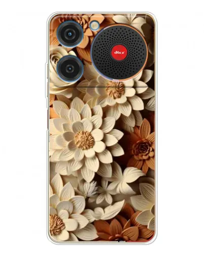 Чехол для ZTE Nubia Music с картинкой «Бежевый флористический декор»