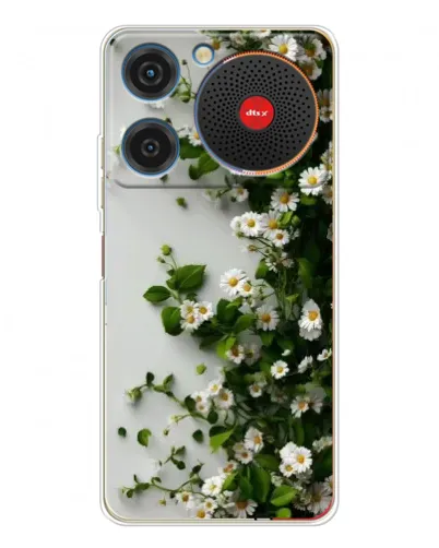 Чехол для ZTE Nubia Music с картинкой «Ветка мелких белых цветов»