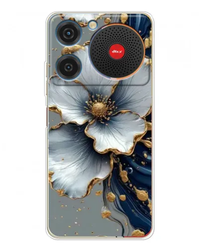 Чехол для ZTE Nubia Music с картинкой «Белый цветок и золотой флюид» Чехол для ZTE Nubia Music с картинкой «Белый цветок и золотой флюид»
