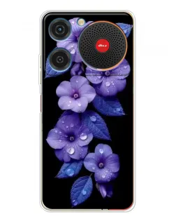 Чехол для ZTE Nubia Music с картинкой «Фиолетовые цветы с росою»