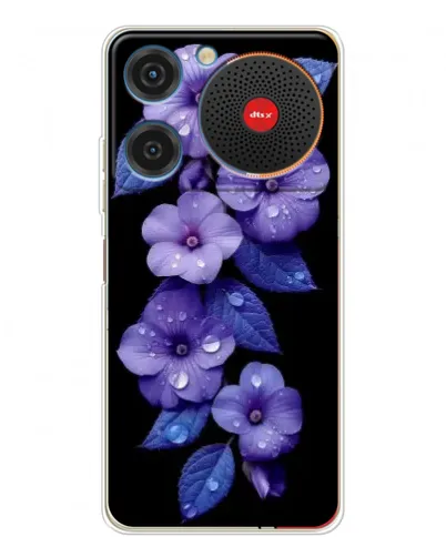 Чехол для ZTE Nubia Music с картинкой «Фиолетовые цветы с росою»