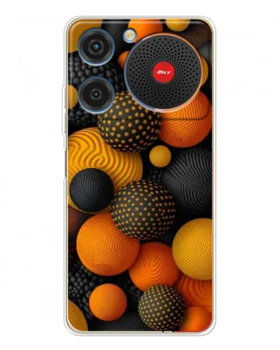 Чехол для ZTE Nubia Music с картинкой «Объемные оранжевые сферы»