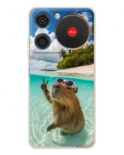Чехол для ZTE Nubia Music с картинкой «Капибара на море»