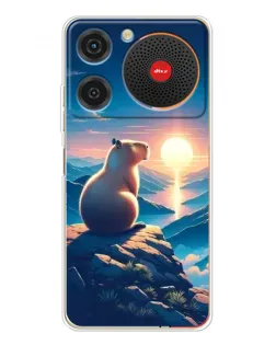 Чехол для ZTE Nubia Music с картинкой «Закат солнца с капибарой» Чехол для ZTE Nubia Music с картинкой «Закат солнца с капибарой»