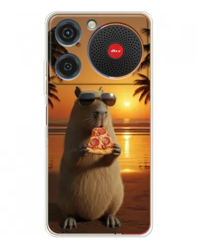 Чехол для ZTE Nubia Music с картинкой «Капибара с пиццей»