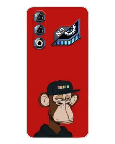 Чехол для ZTE Nubia Neo 3 GT с картинкой «Bored Ape — красный фон» Чехол для ZTE Nubia Neo 3 GT с картинкой «Bored Ape — красный фон»