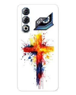 Чехол для ZTE Nubia Neo 3 GT с картинкой «Акварельный крест»