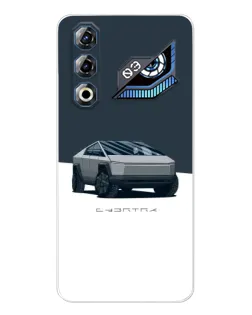 Чохол для ZTE Nubia Neo 3 GT з картинкою «Сріблястий Cybertruck Tesla»