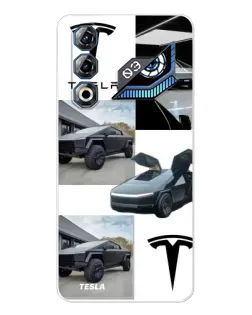 Чохол для ZTE Nubia Neo 3 GT з картинкою «Колаж Cybertruck Tesla»
