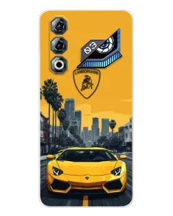 Чехол для ZTE Nubia Neo 3 GT с картинкой «Желтый Lamborghini город»