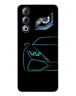 Чехол для ZTE Nubia Neo 3 GT с картинкой «Голубой силуэт Lamborghini»