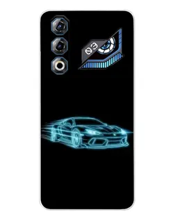 Чехол для ZTE Nubia Neo 3 GT с картинкой «Неоновый контур Lamborghini»