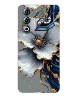 Чохол для ZTE Nubia Neo 3 GT з картинкою «Біла квітка та золотий флюїд»