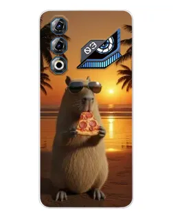 Чехол для ZTE Nubia Neo 3 GT с картинкой «Капибара с пиццей»