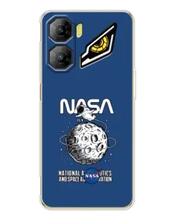 Чехол для ZTE Nubia Neo 3 с картинкой «NASA — лунная миссия»