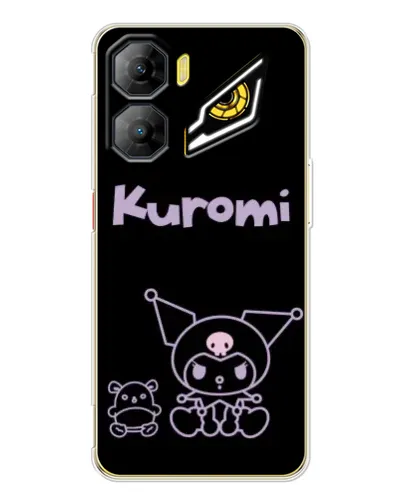 Чехол для ZTE Nubia Neo 3 с картинкой «Kuromi — черный минимализм»