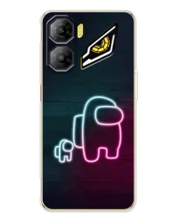Чехол для ZTE Nubia Neo 3 с картинкой «Among Us неон-арт»
