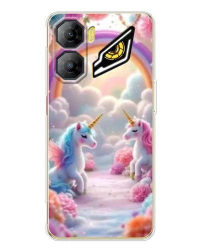 Чехол для ZTE Nubia Neo 3 с картинкой «Радуга и единороги»