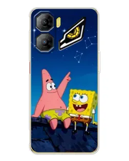 Чехол для ZTE Nubia Neo 3 с картинкой «Губка Боб и Патрик ночью»