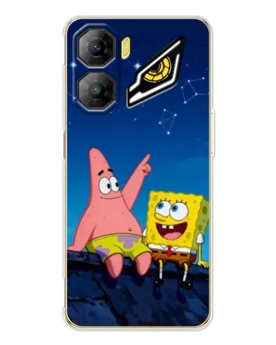 Чехол для ZTE Nubia Neo 3 с картинкой «Губка Боб и Патрик ночью»