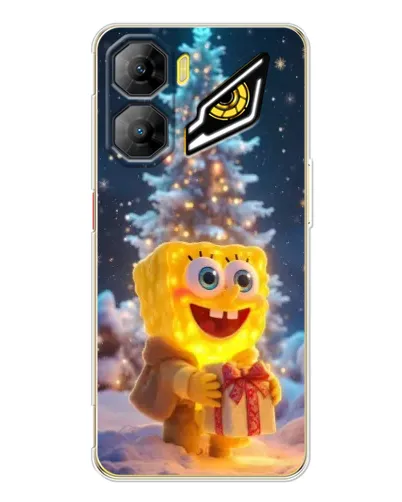 Чехол для ZTE Nubia Neo 3 с картинкой «Рождественский Спанч Боб»