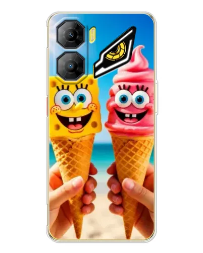 Чехол для ZTE Nubia Neo 3 с картинкой «Спанч Боб мороженое»