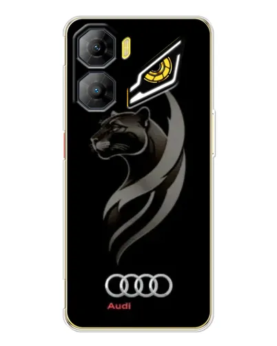Чехол для ZTE Nubia Neo 3 с картинкой «Графика — пантера и Audi»