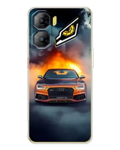 Чехол для ZTE Nubia Neo 3 с картинкой «Audi в огненном дыму»