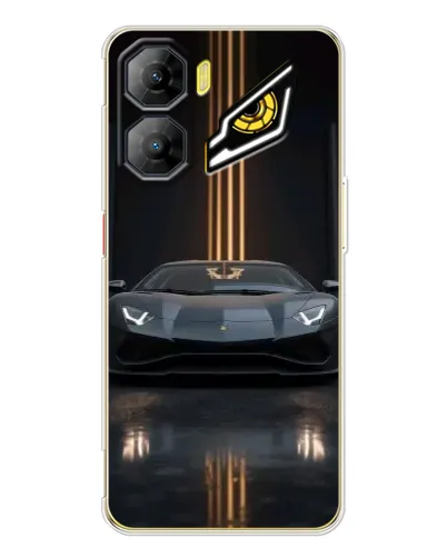 Чехол для ZTE Nubia Neo 3 с картинкой «Lamborghini золотые линии»