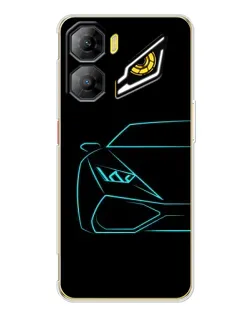 Чехол для ZTE Nubia Neo 3 с картинкой «Голубой силуэт Lamborghini»
