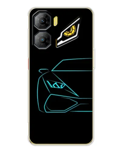 Чехол для ZTE Nubia Neo 3 с картинкой «Голубой силуэт Lamborghini»