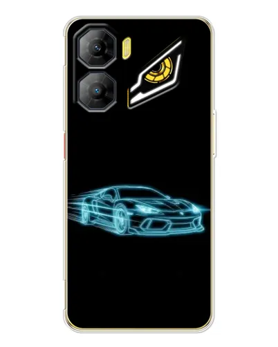 Чехол для ZTE Nubia Neo 3 с картинкой «Неоновый контур Lamborghini»
