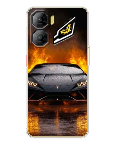 Чехол для ZTE Nubia Neo 3 с картинкой «Lamborghini в огне»