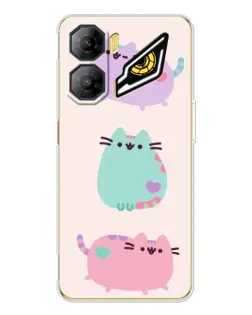 Чехол для ZTE Nubia Neo 3 с картинкой «Pusheen трио»