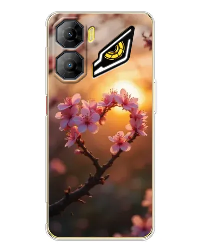 Чехол для ZTE Nubia Neo 3 с картинкой «Розовый цвет сердце на фоне заката»