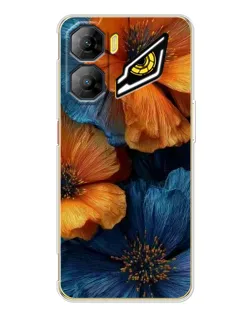 Чехол для ZTE Nubia Neo 3 с картинкой «Яркая сине-оранжевая флора»