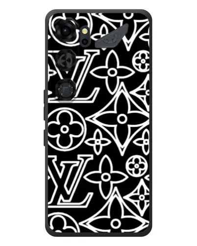 Чехол для ZTE Nubia Neo 5 GT 5G с картинкой «Черно-белый узор LV»