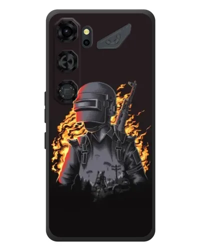 Чохол для ZTE Nubia Neo 5 GT 5G з картинкою «PUBG — вогняний силует»