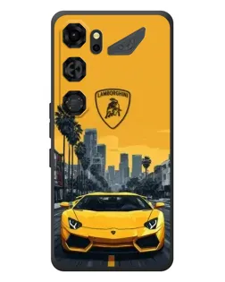 Чохол для ZTE Nubia Neo 5 GT 5G з картинкою «Жовтий Lamborghini місто»