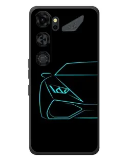 Чохол для ZTE Nubia Neo 5 GT 5G з картинкою «Блакитний силует Lamborghini»