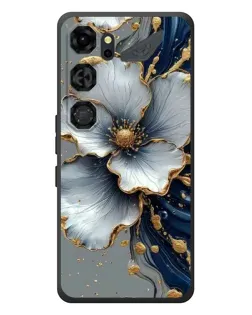 Чохол для ZTE Nubia Neo 5 GT 5G з картинкою «Біла квітка та золотий флюїд»