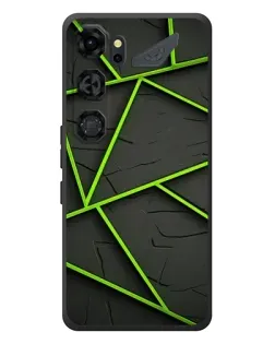 Чохол для ZTE Nubia Neo 5 GT 5G з картинкою «Зелені геометричні лінії»