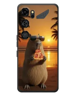 Чохол для ZTE Nubia Neo 5 GT 5G з картинкою «Капібара з піцою»