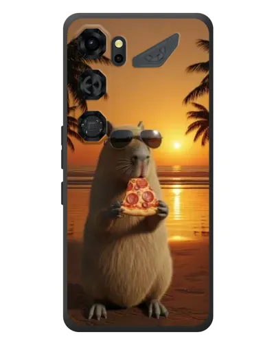 Чехол для ZTE Nubia Neo 5 GT 5G с картинкой «Капибара с пиццей»