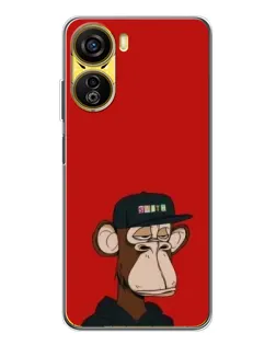 Чехол для ZTE Nubia Neo 5G с картинкой «Bored Ape — красный фон»
