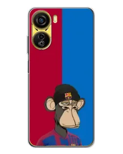 Чехол для ZTE Nubia Neo 5G с картинкой «Bored Ape — фанат Барсы»