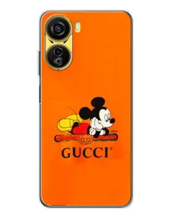Чехол для ZTE Nubia Neo 5G с картинкой «Микки Маус Gucci — оранж»