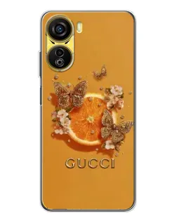 Чехол для ZTE Nubia Neo 5G с картинкой «Gucci — золотые бабочки»